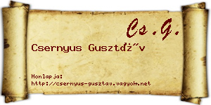 Csernyus Gusztáv névjegykártya